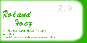 roland hocz business card